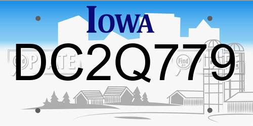 DC2Q779 Iowa License Plate