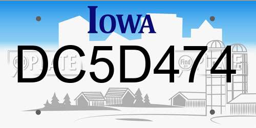 DC5D474 Iowa License Plate