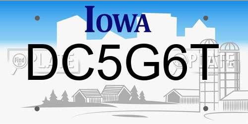 DC5G6T Iowa License Plate