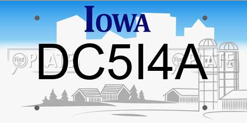 DC5I4A Iowa License Plate