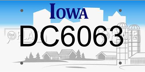 DC6063 Iowa License Plate