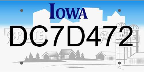 DC7D472 Iowa License Plate