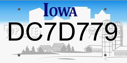 DC7D779 Iowa License Plate