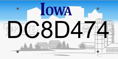 DC8D474 Iowa License Plate