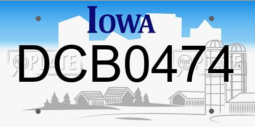 DCB0474 Iowa License Plate
