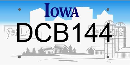 DCB144 Iowa License Plate