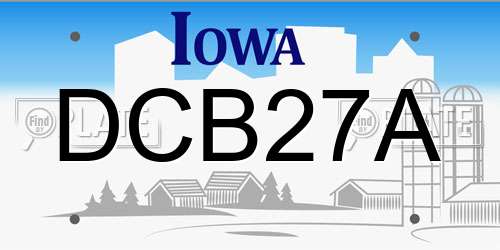 DCB27A Iowa License Plate