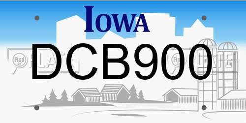 DCB900 Iowa License Plate