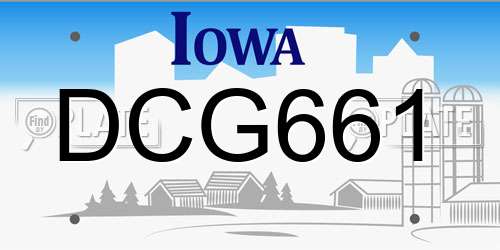 DCG661 Iowa License Plate