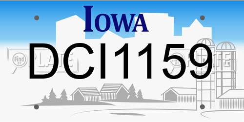 DCI1159 Iowa License Plate