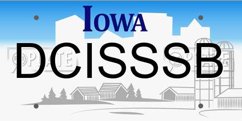 DCISSSB Iowa License Plate