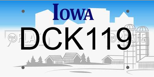 DCK119 Iowa License Plate