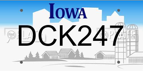 DCK247 Iowa License Plate