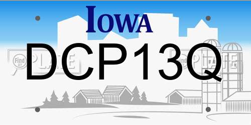 DCP13Q Iowa License Plate