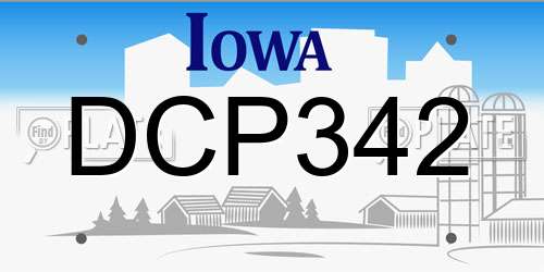 DCP342 Iowa License Plate