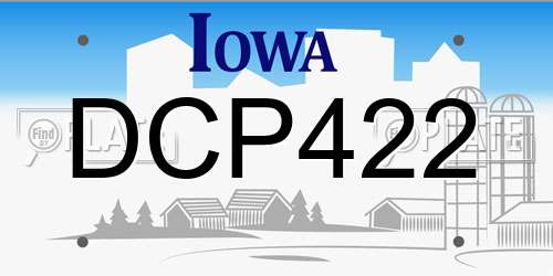 DCP422 Iowa License Plate