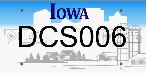 DCS006 Iowa License Plate