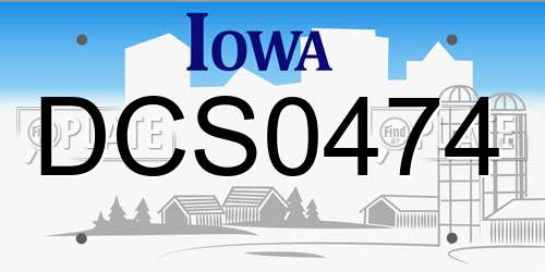 DCS0474 Iowa License Plate