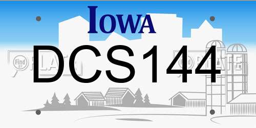 DCS144 Iowa License Plate