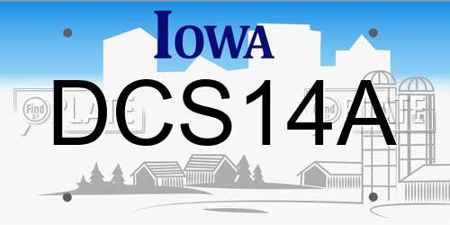 DCS14A Iowa License Plate
