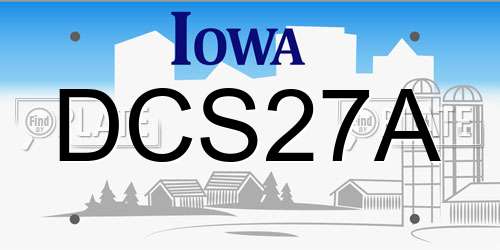 DCS27A Iowa License Plate