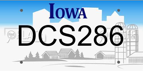 DCS286 Iowa License Plate