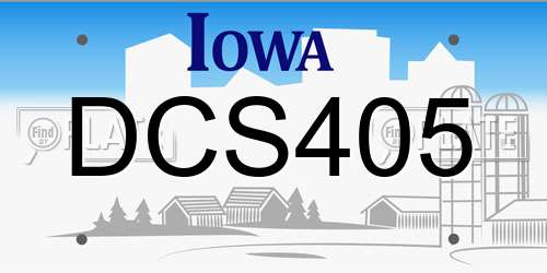 DCS405 Iowa License Plate
