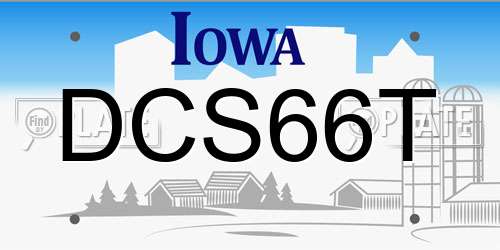 DCS66T Iowa License Plate