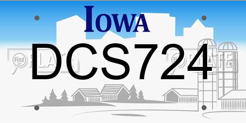 DCS724 Iowa License Plate