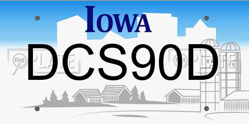 DCS90D Iowa License Plate