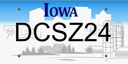 DCSZ24 Iowa License Plate