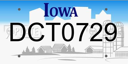 DCT0729 Iowa License Plate