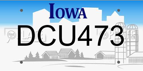 DCU473 Iowa License Plate