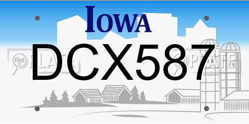 DCX587 Iowa License Plate
