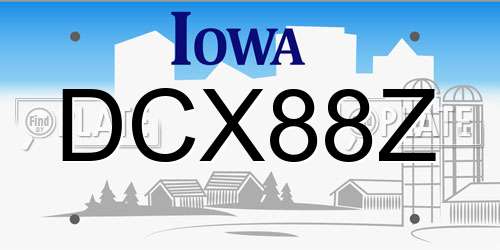 DCX88Z Iowa License Plate
