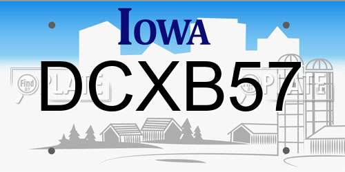 DCXB57 Iowa License Plate