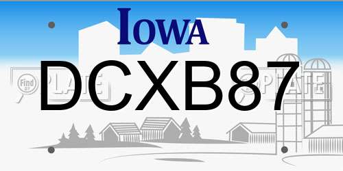 DCXB87 Iowa License Plate