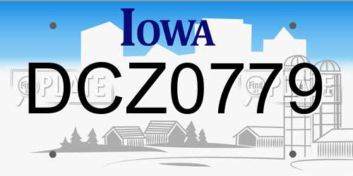 DCZ0779 Iowa License Plate
