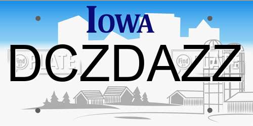 DCZDAZZ Iowa License Plate