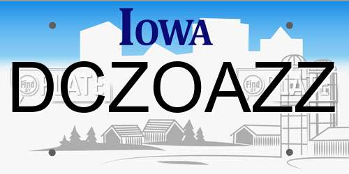 DCZOAZZ Iowa License Plate