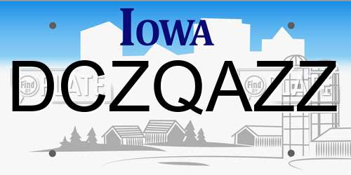 DCZQAZZ Iowa License Plate