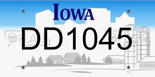 DD1045 Iowa License Plate