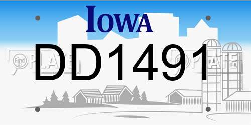 DD1491 Iowa License Plate