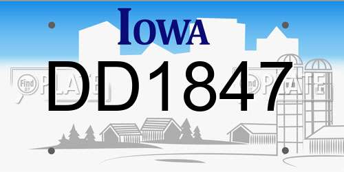 DD1847 Iowa License Plate
