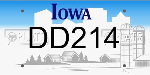 DD214 Iowa License Plate