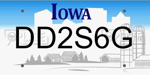 DD2S6G Iowa License Plate