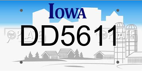 DD5611 Iowa License Plate