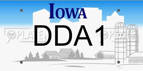 DDA1 Iowa License Plate
