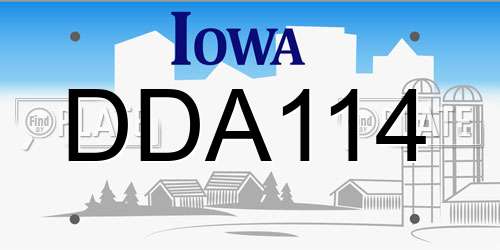 DDA114 Iowa License Plate