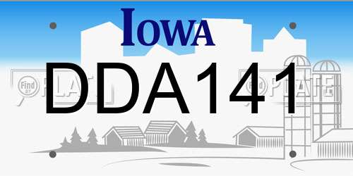 DDA141 Iowa License Plate